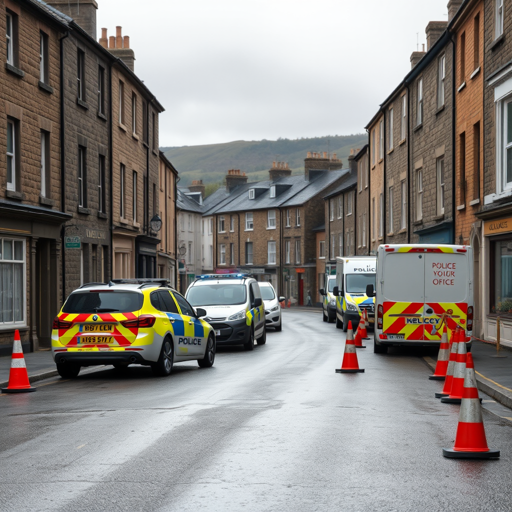Vehicle collision blocks town centre street